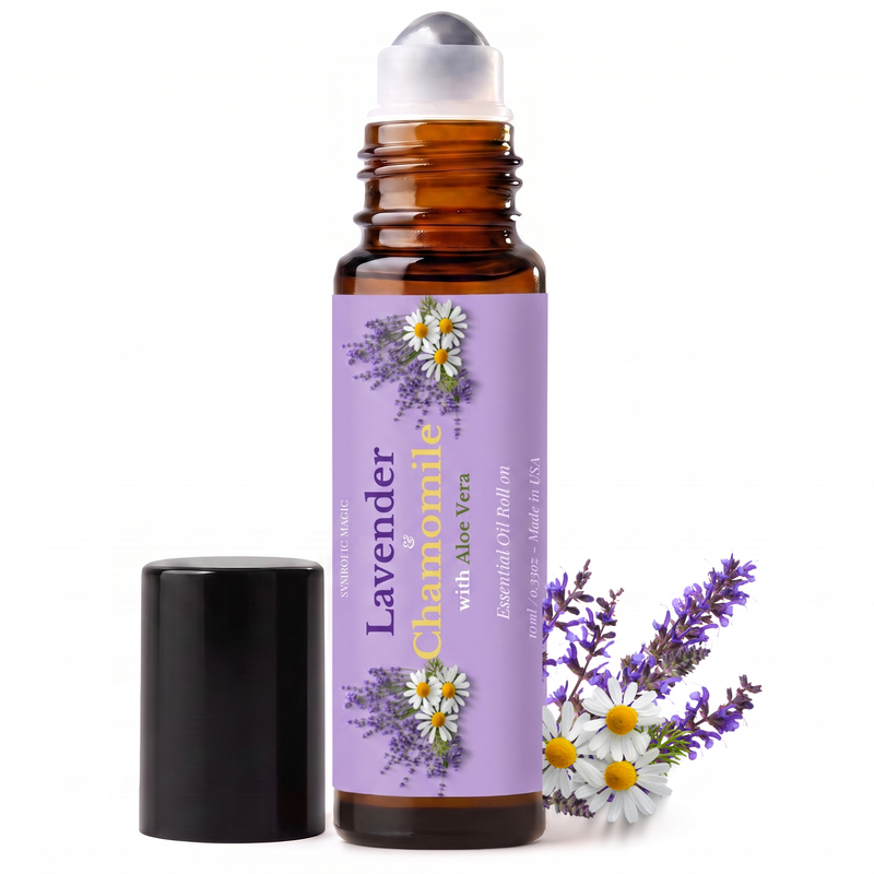 Lavender and Chamomile Essential Oil Roll on with Aloe Vera (Calm, Rest, Sleep)