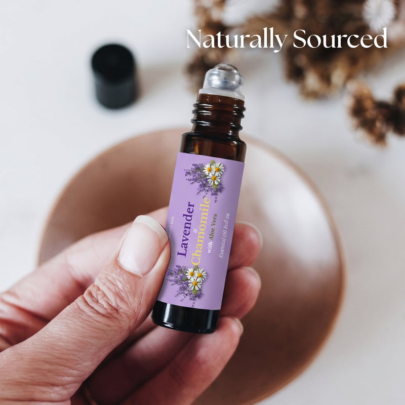 Lavender and Chamomile Essential Oil Roll on with Aloe Vera (Calm, Rest, Sleep)