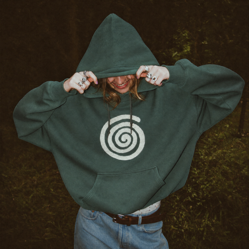Spiral Hoodie (Forest Green)